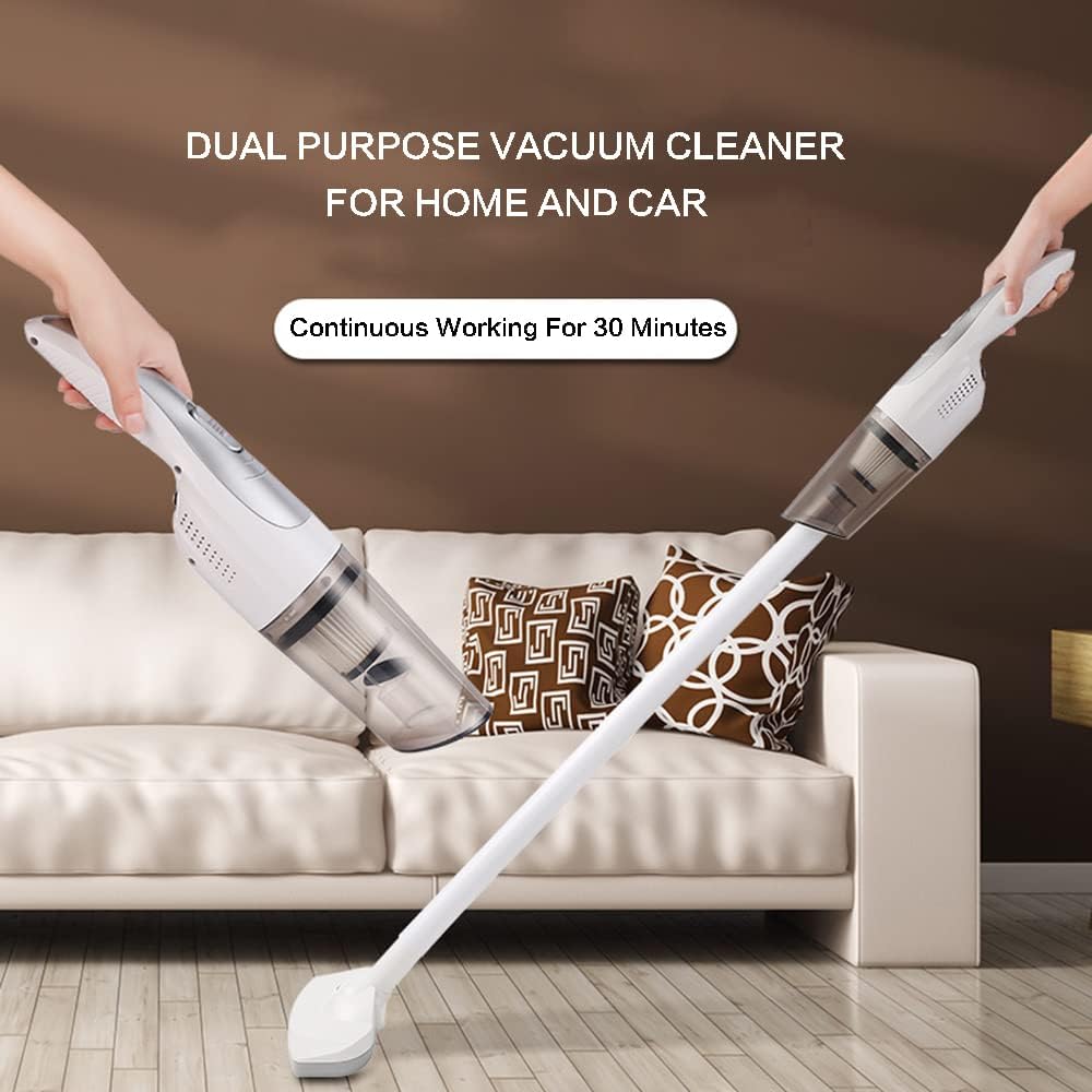 Aoun Lightweight Quiet Vacuum Cleaner Rechargeable Cordless, 12KPa Powerful Suction Stick Cordless Upright Cleaners with HEPA Filter, Household for Pet Hair Hardwood, Carpet