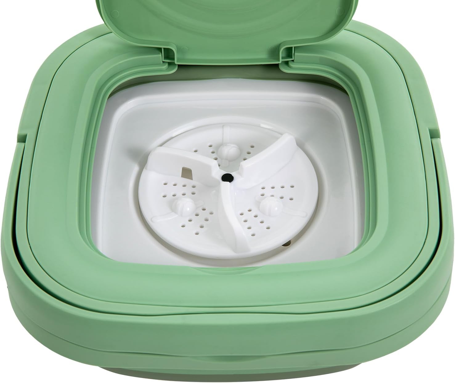Mini Portable Washing Machine, 8L Foldable Washer, Collapsible Travel Washing Machine with Deep Cleaning of Underwear, Mini Laundry Washer for Underwear or Socks,Small Clothes (Green)