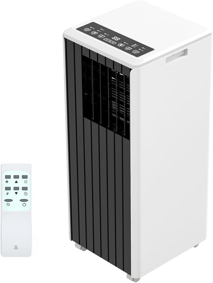Portable Air Conditioners 8000 Btu, 4 in-1 Portable Ac Units Room Cools Up to 350 Sq.Ft, 4 in-1 Floor Ac Unit With Fan, Dehumidifier & Sleep Mode, Remote Control for Bedroom Dorms, Black