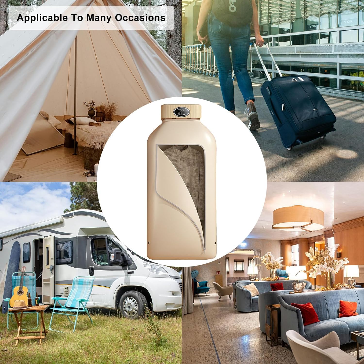 Electric Clothes Dryer, Touch Screen Dryer, 360° Cycle Drying, Ptc Heating Method, 2-Speed Adjustment, 3-Speed Timed Drying, Suitable For Drying Shirts, T-Shirts, Shorts, Vests,Pink