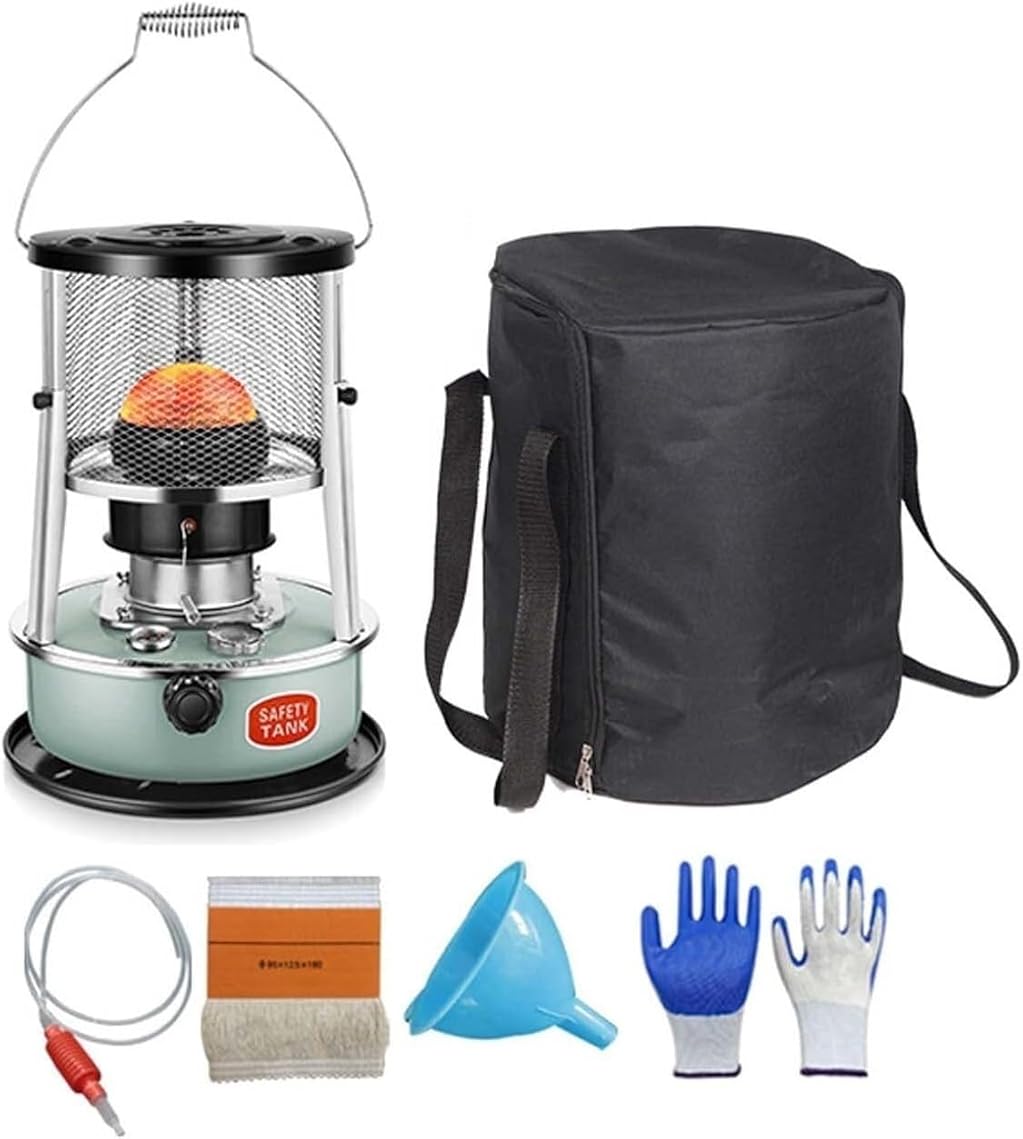 Mobile Heater For Indoor Outdoor, Camping Kerosene Cooking Stove 4.5L 8900 BTU Convection Heaters Radiant Burner
