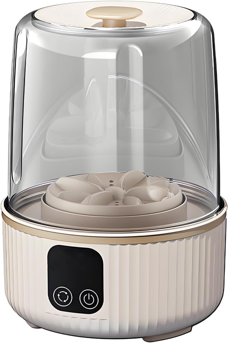 Mini Underwear Washing Machine, Three Wash Modes, 1.5L Capacity, Portable Washing Machine Washable Makeup Brushes, For Apartment Laundry Dorm(Size:6.14 * 6.14 * 8.46in,Color:Khaki)