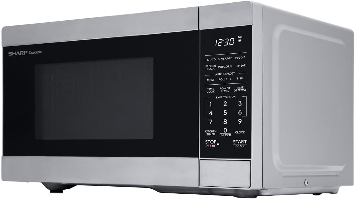 SHARP Compact Countertop Microwave Oven with Removable 10