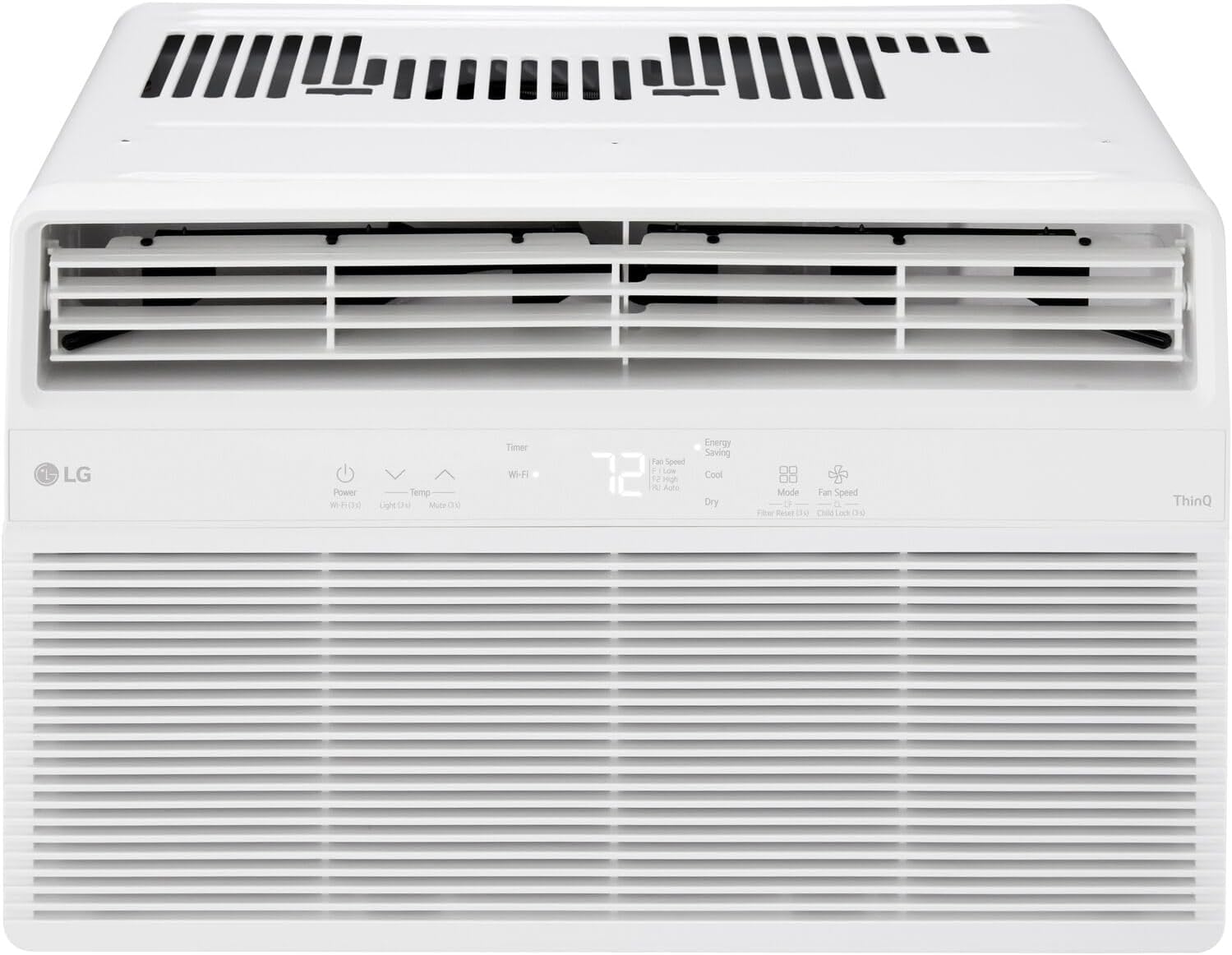 LG 8,000 BTU Smart Window Air Conditioner with Dehumidifier, 115V, Window AC for Medium Rooms up to 350 Sq. Ft., Window Unit AC with Remote Control, 3 Speeds, Auto-Restart, 24-Hour Timer, White