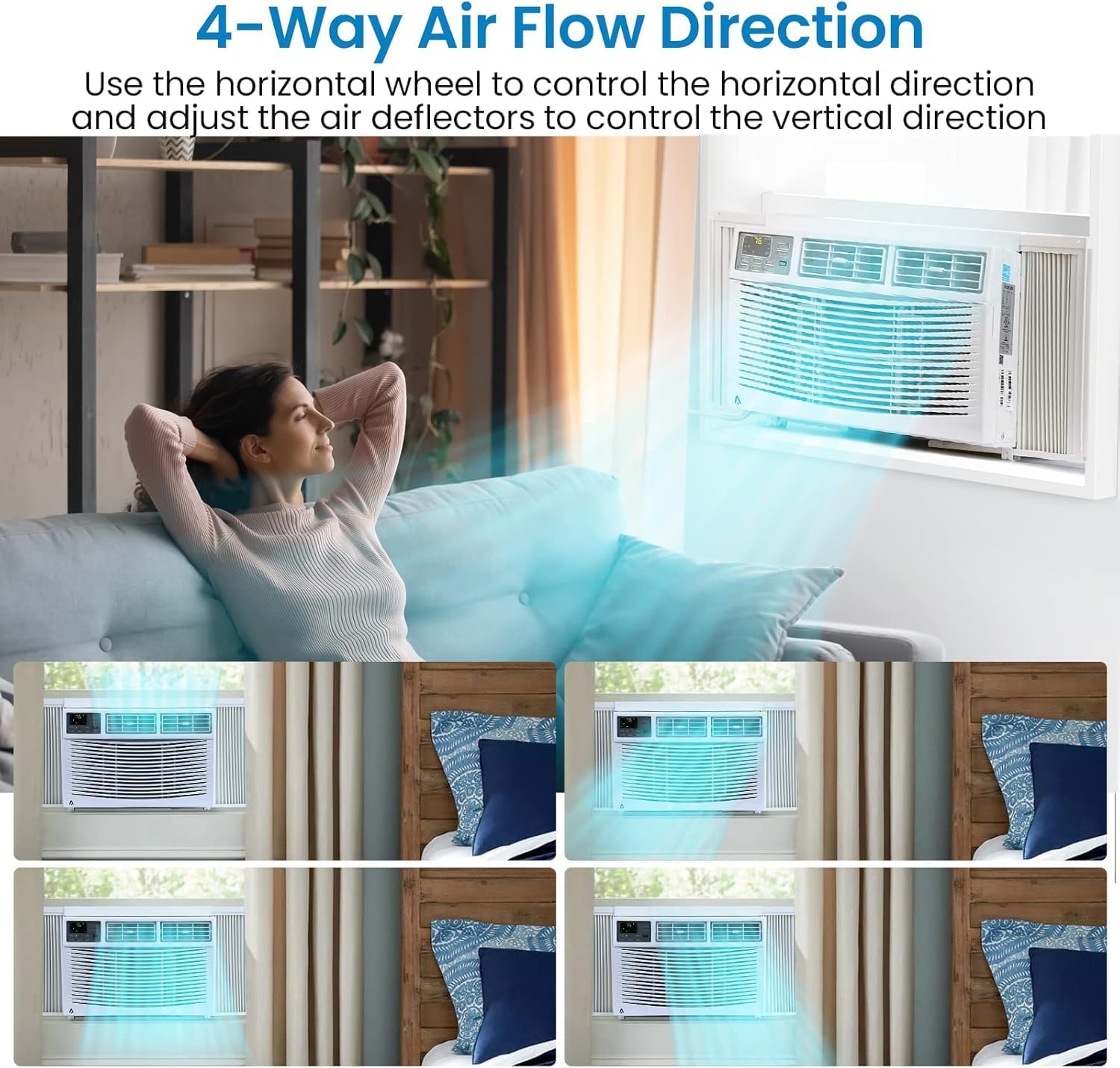 12000 Btu Window Small Air Conditioner, Cools Up to 450 Sq with Remote Control,Quiet, Window-Mounted Room Ac and Cooling Settings