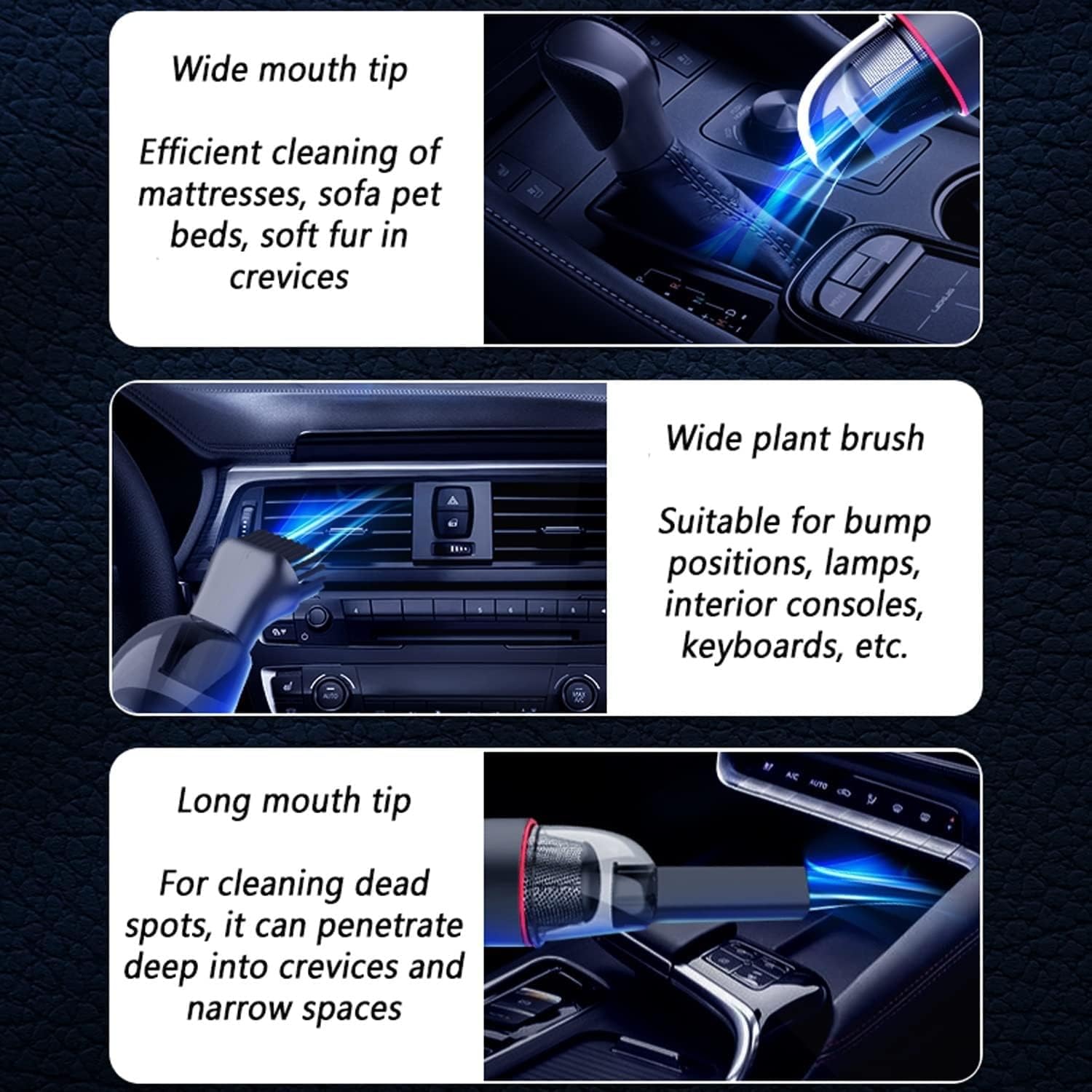 Car Vacuum Cleaner, Powerful Cordless Car Vacuum, Handheld Vacuum for Dust, Sand, Crumbs, Ultra-Light Portable Vacuum for Home, Car, Small Dust Buster(A)