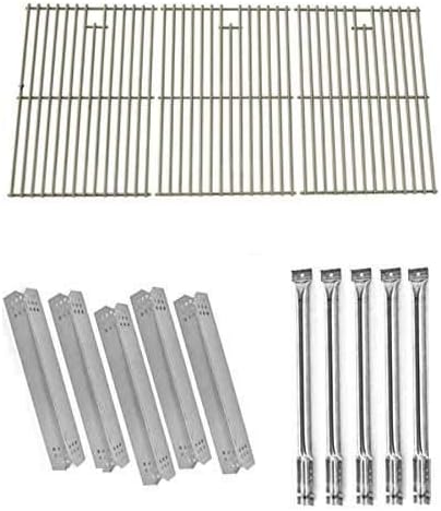 Air 720-0727, 720-0709, 720-0709B Five Burner Gas Grill Repair Kit Includes 5 Stainless Heat Plates, 5 Stainless Steel Burners and Stainless Steel Cooking Grid