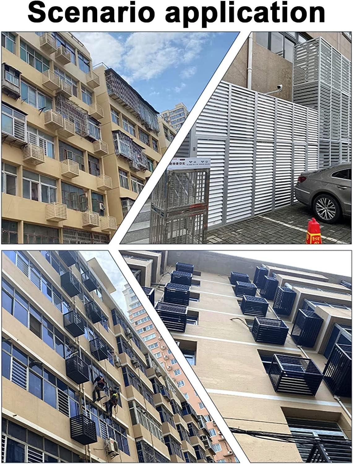 air Conditioner Fence for Outside Units Outdoor Privacy Fence Panels,AC Covers for Outside to Hide Air Conditioner & for Outdoor Privacy, Aluminum Alloy Space Divider Trash Can Enclosure Flower Stan