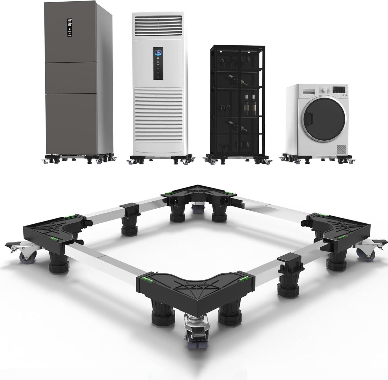 Mini Fridge Stand with Wheels, Adjustable Appliance Dolly Base 16