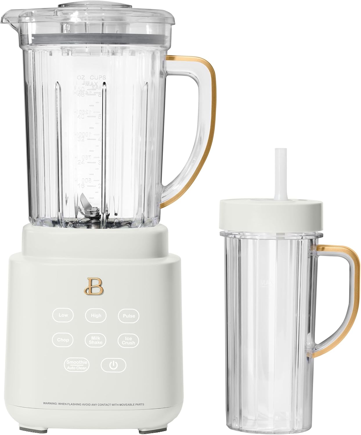 PowerExact High-Performance Blender System with Touch Controls, Multiple Speed Settings, Sleek Design, Ideal for Smoothies, Shakes, and Hot Soups - White Icing