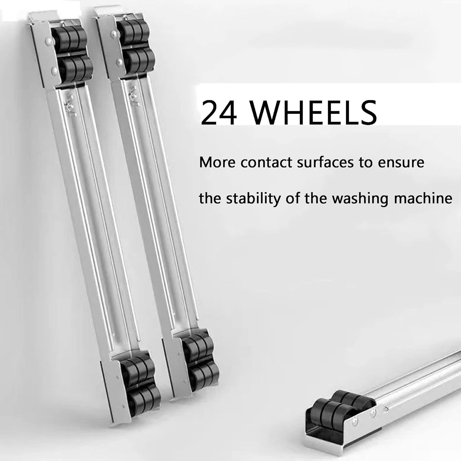 Washer Dryer Pedestal, Portable Wwashing Machine Stand, Home Appliances Mini Fridge Cart, Movable Adjustable Base, Roller Telescopic Furniture Dolly, with Locking, Capacity 660 Lbs ( Color : Silver )