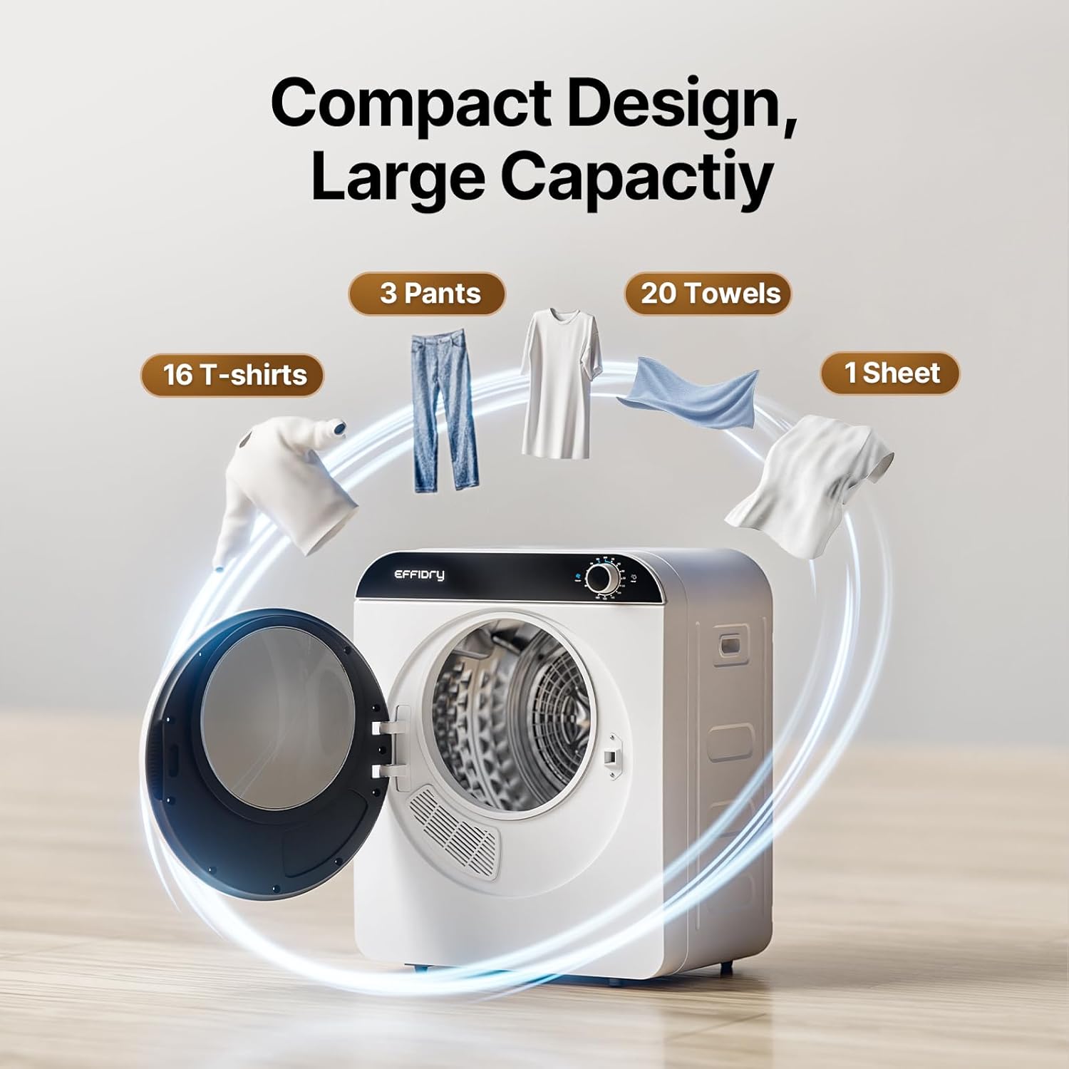 110V Portable Clothes Dryer 830W Compact Laundry Dryers 2 cu.ft Electric Machine with Stainless Steel Tub for Apartment,RVs,Dorms,12LBS drying machine Clothing Dryer secadora portatil de ropa