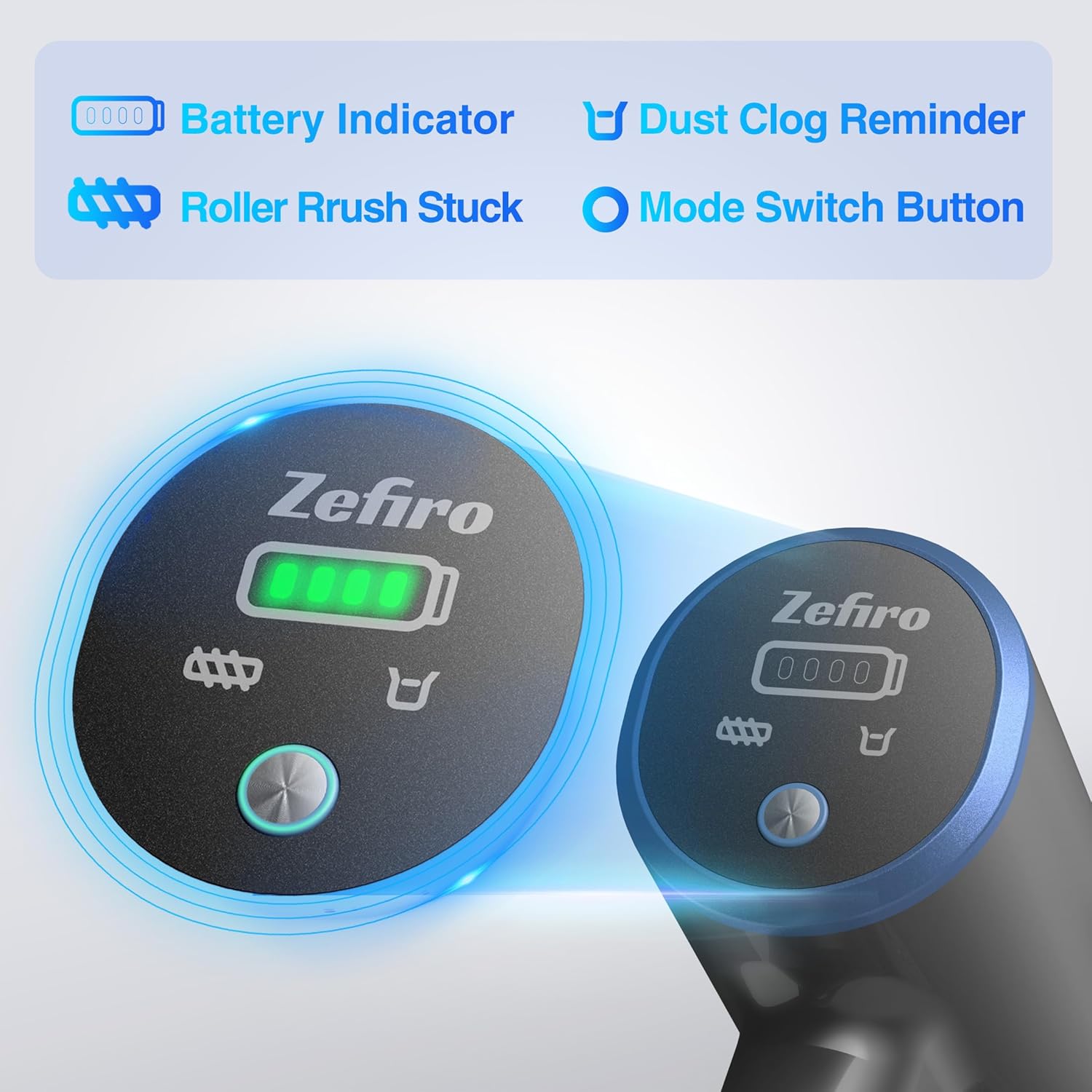 Zefiro Cordless Vacuum Cleaner for Home,450W /40Kpa 50Mins Stick Vacuum,Anti-Tangle 1.5L Dust Cup, Rechargeable Wireless Handheld Vacuum for Pet Hair/Carpet/Floor,