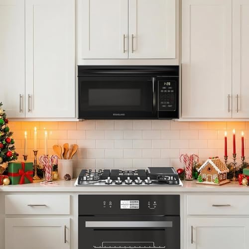 GASLAND 30 Inch Over the Range Microwave Oven, 1.7 Cu.ft Over Stove Microwave, 1000W with 10 Power Levels, Sensor Cooking, One Touch Cooking, 300 CFM, LED Lights, Black Microwave for Kitchen