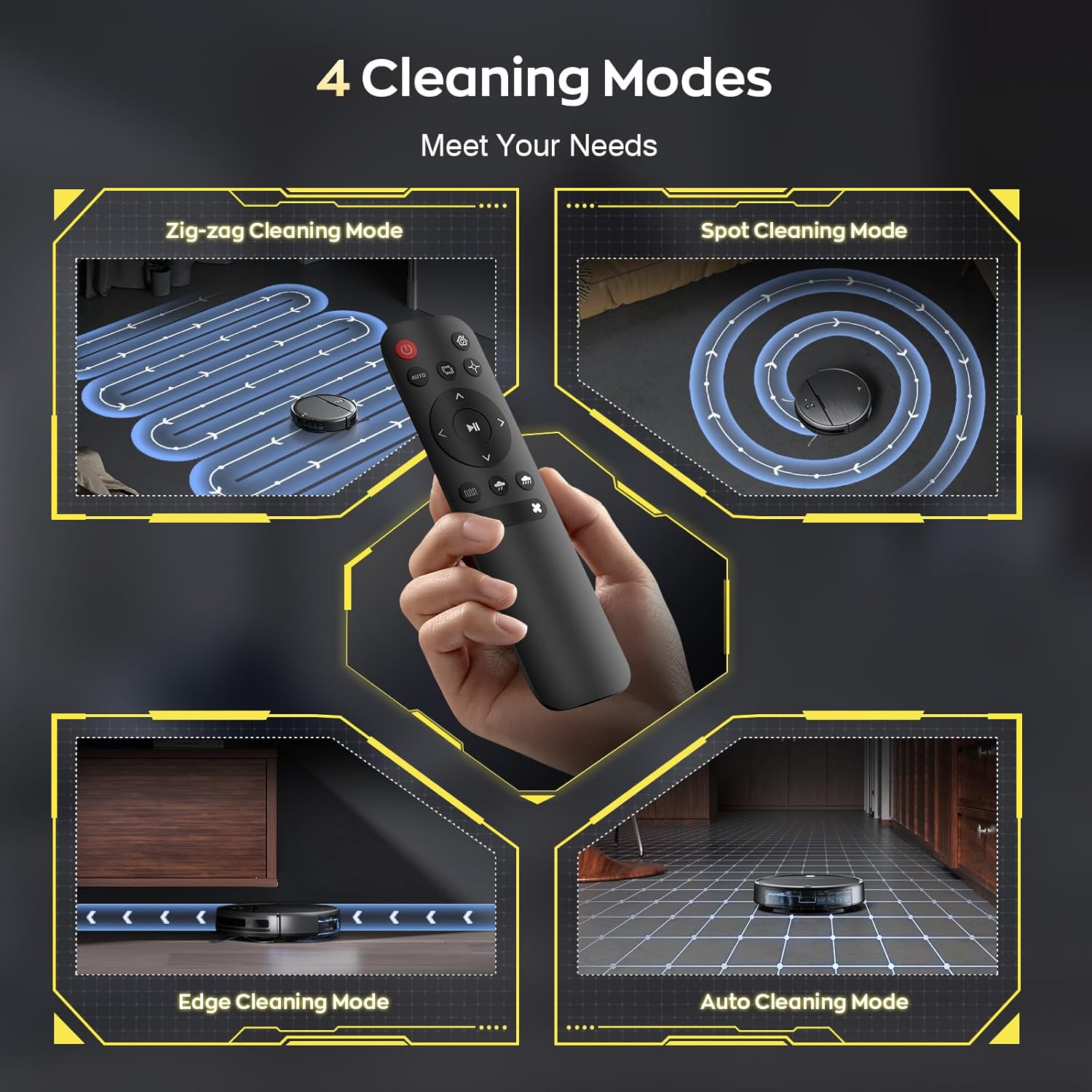 Robot Vacuum and Mop Combo, 2 in 1 Robotic Vacuums Cleaner with WiFi/App, Robot Vacuum with Water Tank, Strong Suction, Schedule, Self-Charging, Quiet, for Hard Floor, Pet Hair, Low Pile Carpet