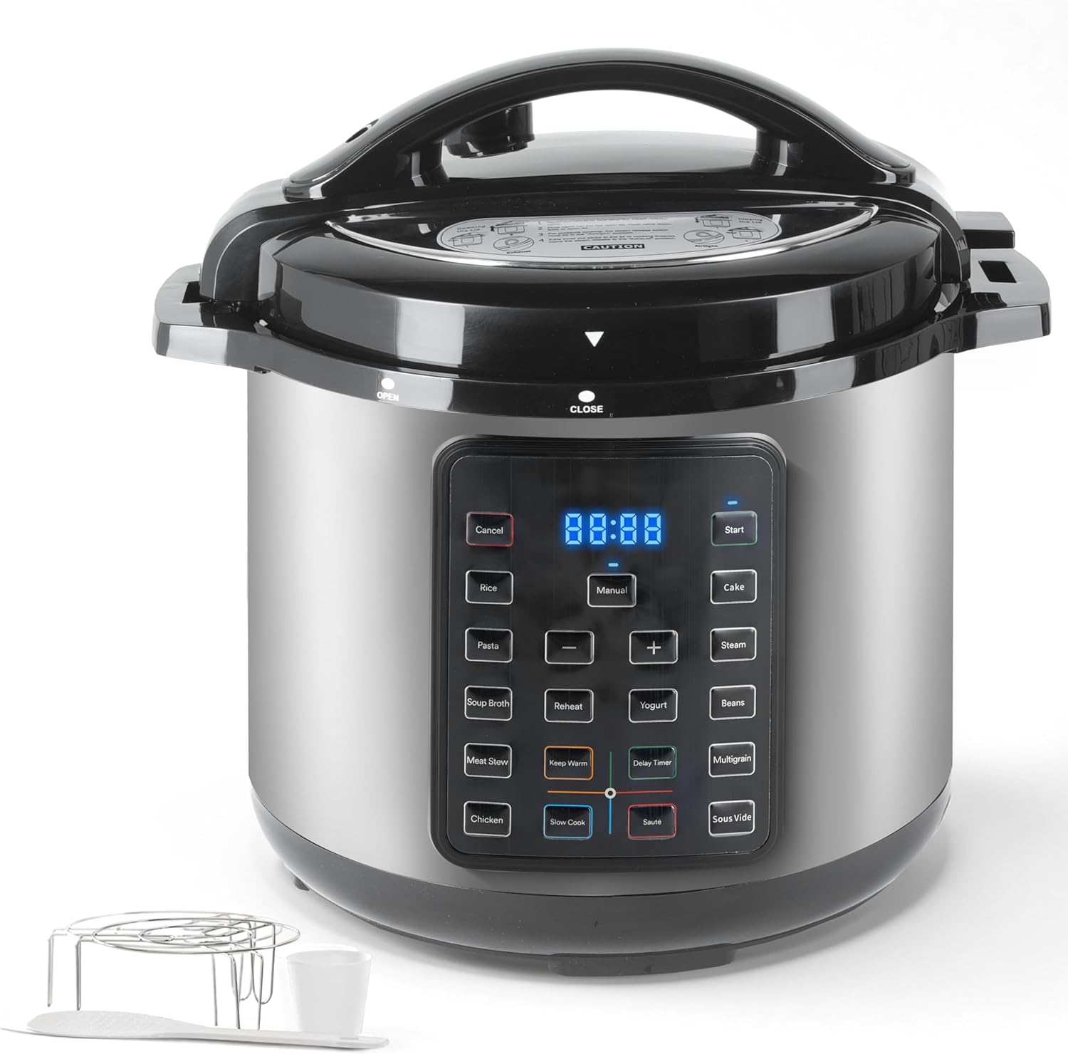 HealSmart 16-in-1 Multi Electric Pressure Cooker, Non-Stick 8QT Stainless Steel Pressure Cooker for Yogurt Maker, Slow Cooker, Cake, Multigrain, Dishwasher Safe