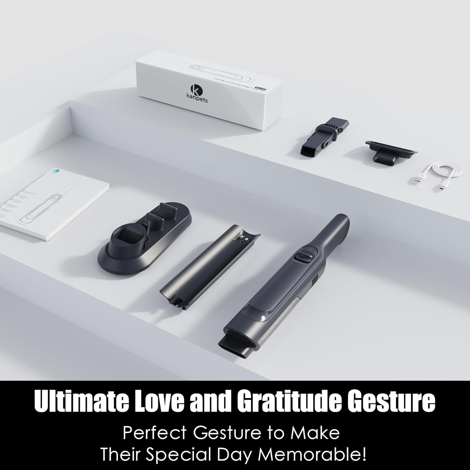 Handheld Vacuum Cordless, Lightweight 1.4lb with Powerful Suction, Charging Dock, Single Touch Empty and Detachable Dust Cup, Portable Mini Car Vac for Home Pet Car, Steel Gray