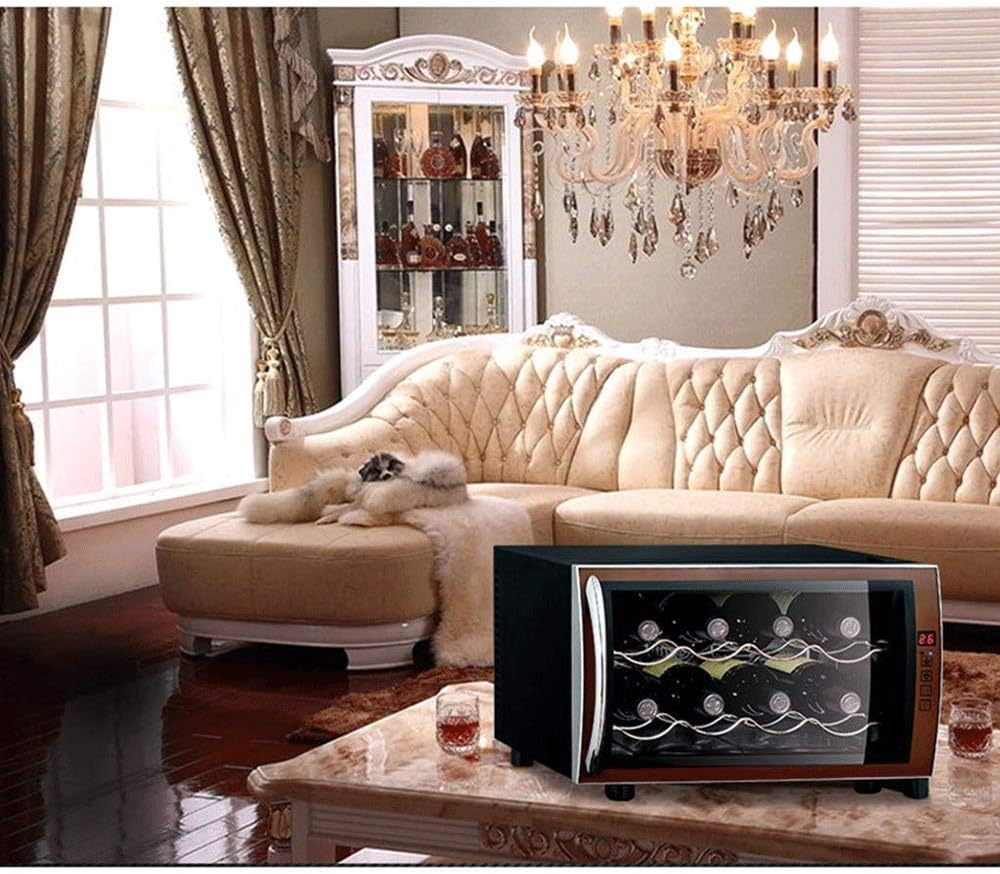Thermoelectric Wine Cooler -8 Bottle Electric Countertop Wine Cooler Refrigerator Beverage Chiller Cellar Fridge Digital Touchscreen Display Panel