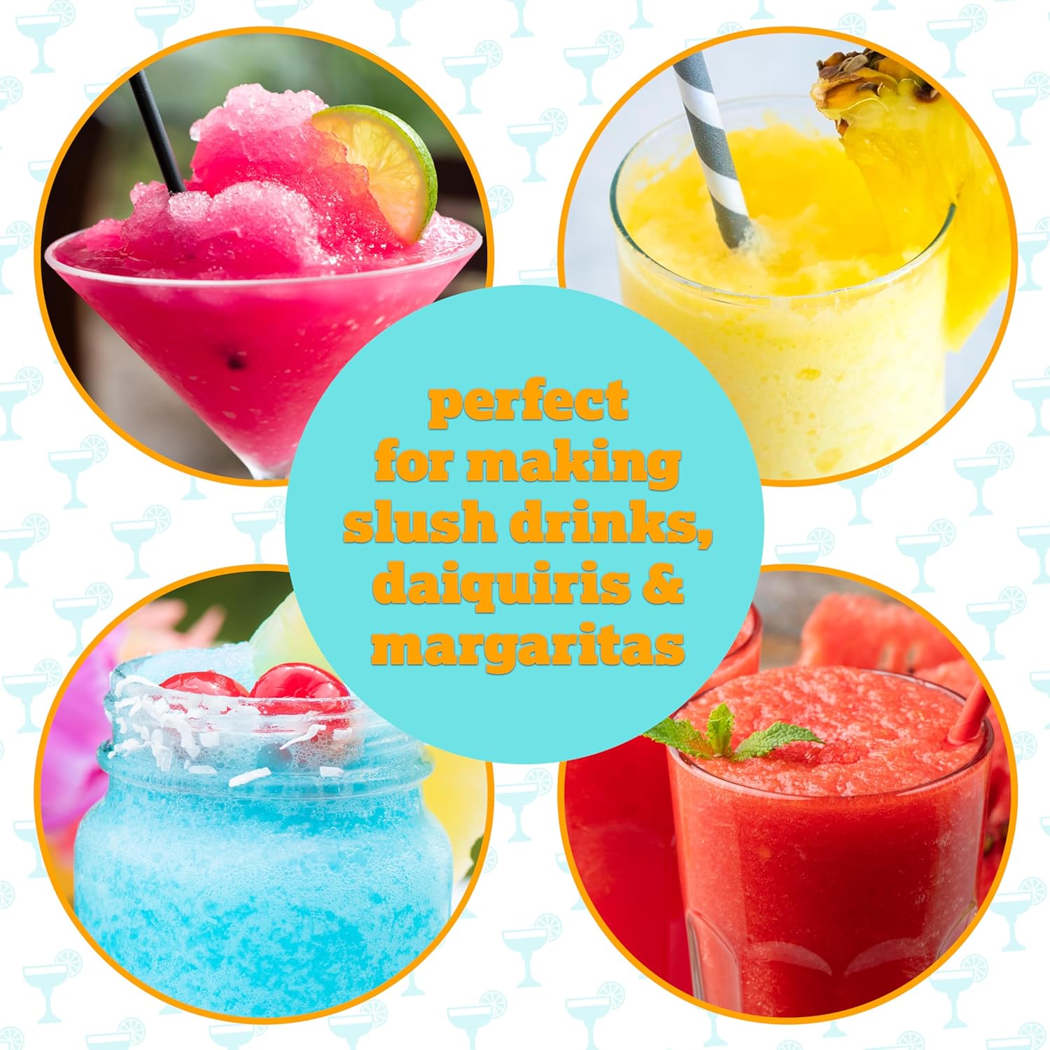 Nostalgia Taco Tuesday Tailgator Margarita Machine - Blender for Smoothies, Margaritas, Daiquiris, and Slushies - White/Lime Green - 128-Ounce - 10