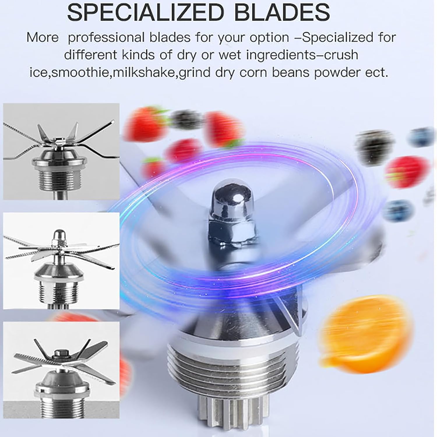 Jug Blender, 2L Electric Blender Smoothie Maker with 6-Leaf Blades and Overheat Protection, 1650W and Speed Adjustable, Smooth Blends with No Lumps, for Smoothies, Fruit Shakes, Puree