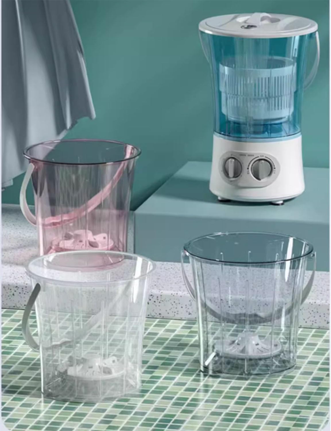 Portable Washing Machine, Mini Washer with 5 Modes for Dorms, Apartments, Semi-Automatic Washer Combo for Cleaning Socks and Undergarments