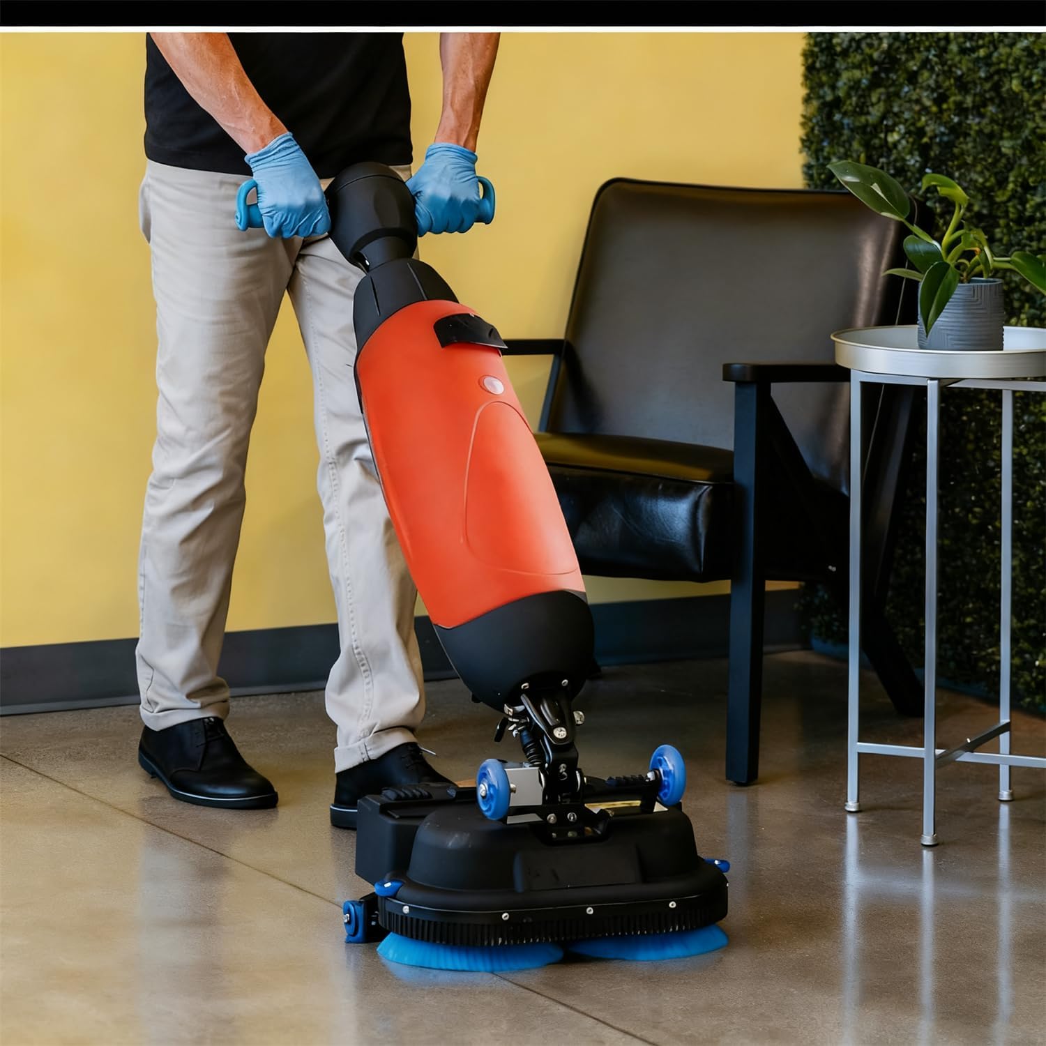 High Speed Carpet Cleaning Machine, Cordless Floor Scrubber, Floor Buffer Machine 350 RPM, 18