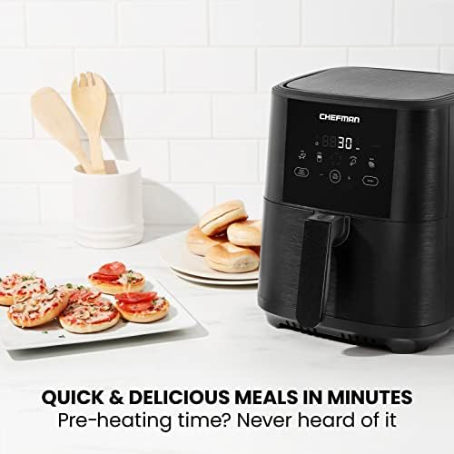 Chefman TurboFry Touch Air Fryer, 8-Quart Family Size, One-Touch Digital Controls for Healthy Cooking, Presets for French Fries, Chicken, Meat, Fish, Nonstick Dishwasher-Safe Parts, Black