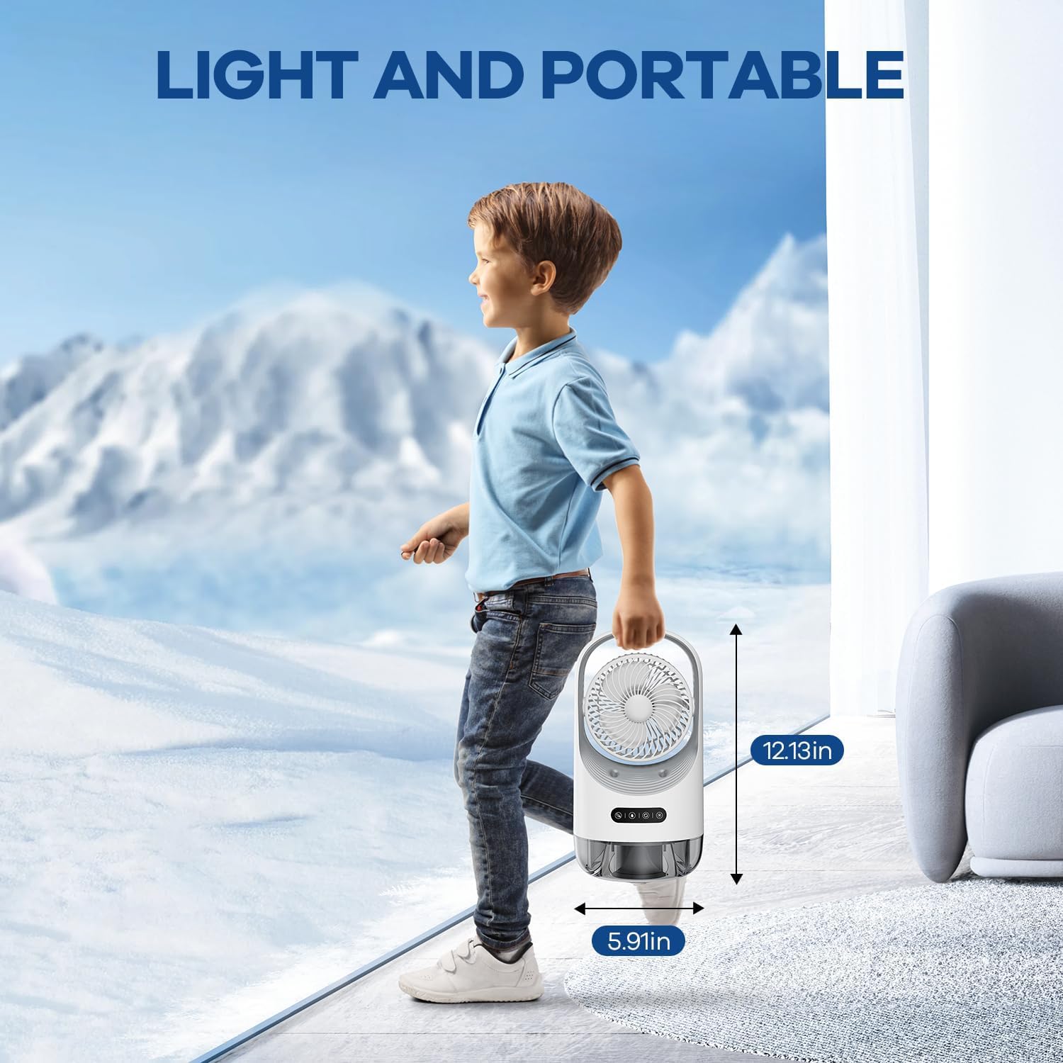 Portable Air Conditioners, 3 In 1 Personal Air Conditioner,3 Speeds USB Mini Air Cooler with 400ML Water Tank for Bedroom, Office, Living Room