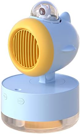 Humidifier Mini Portable Water Cooled Spray Fan USB Rechargeable 3600 mAh Battery Wireless Air Conditioner Electric Cold Mist Humidifier Fan Ultrasonic Humidifier(Blue)