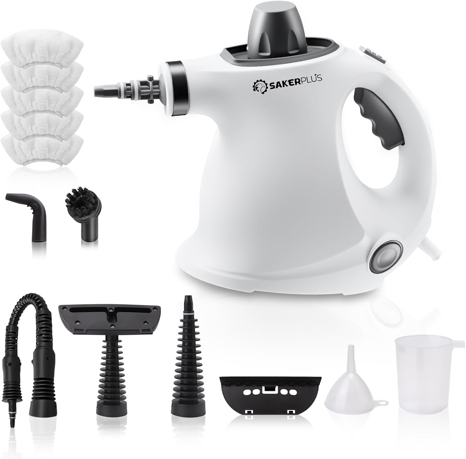 Handheld Steam Cleaner Pressurized Portable Steamer for Home Office Car With 9 Accessories &Safety Lock For Multi-Surface (5 Towel Sleeve)