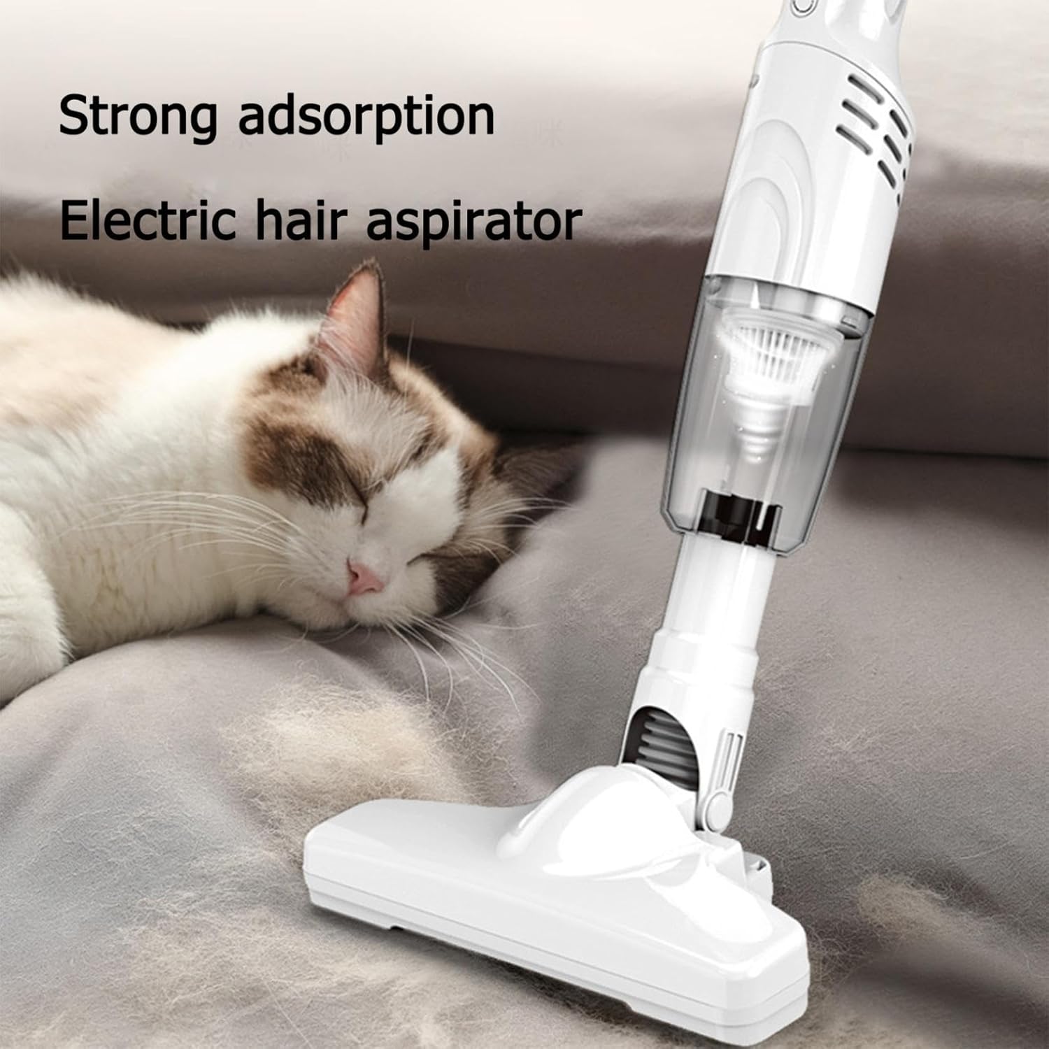 Stick Vacuum Cleaner, Cordless Stick Vacuum Cleaner, Power Suction and 30 Mins Runtime, Lightweight Handheld Vac for Pet Hair on Carpet, Hard Floor and Car Interior (White)