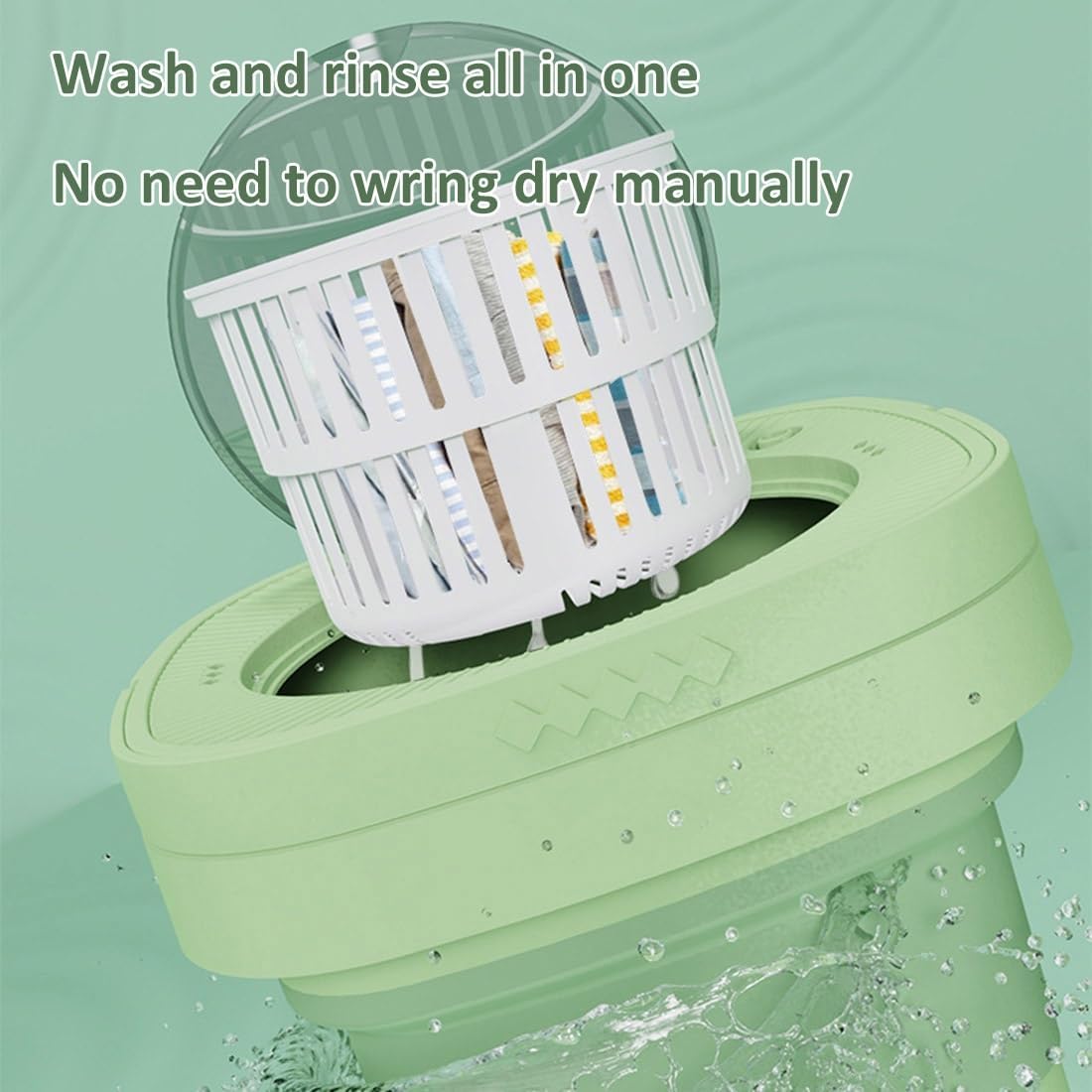 Portable Mini Washing Machine Travel Small Washer Capacity 15L/3.96GAL Wash and Drain Cycle Combo Foldable Clothes Washer(13L/3.43GAL)