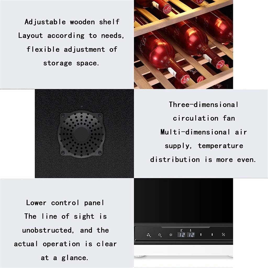 35-Bottle Wine Cooler, Home Independent Wine Cellar, Digital Display Constant Temperature Wine Cooler, Retro Refrigerator, Beverage Ice Bar, 48.5*64*82.7cm, White