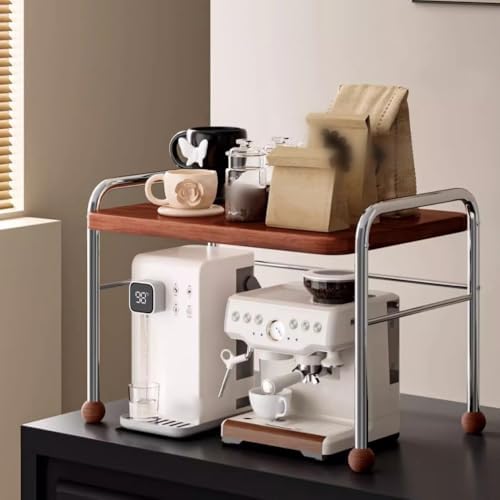 Microwave Oven Rack, Kitchen Coffee Maker Storage Shelf, Multi-functional Countertop Stand for Living Room, Dorm and Bedroom(Black,60cm/23.6in)