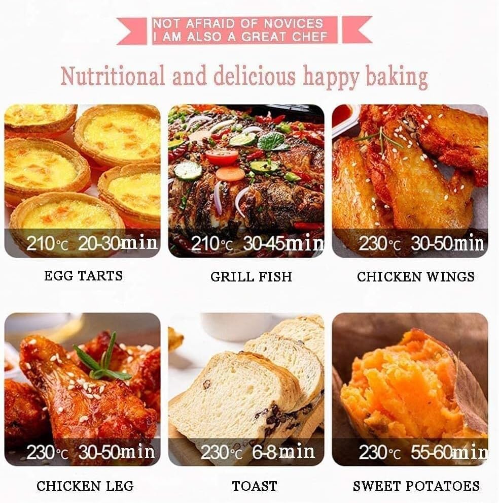 oven mini oven air fryer oven 11L Electric Oven, Stainless Steel Convection Countertop Toaster Oven Multi Function Mini Oven Toaster Oven Air Fryer, (Color : Pink) (Color : Mint Green, Size : Ones