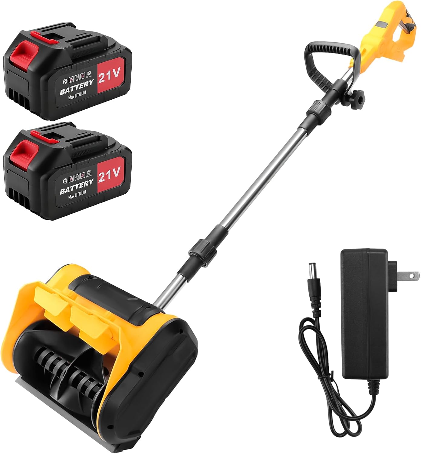 Electric Snow Shovel Kit 21V 4Ah Electric Snow Blower Cordless Snow Shovel with 26.8ft Throwing Distance Fast Charger plows 300lbs/min for Home Yard Lawn and Patio Compatible with Snow Joe