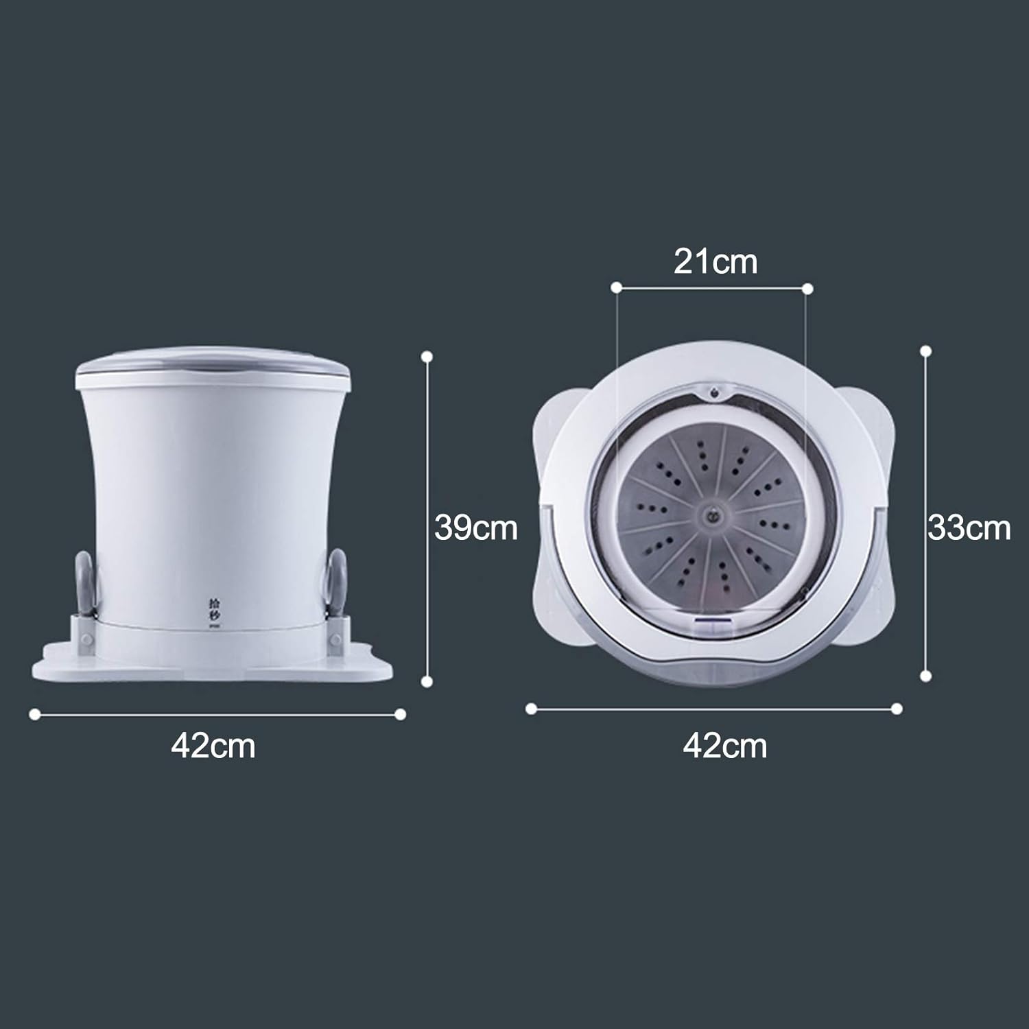 CIRONI Portable Compact Spin Dryer for Clothes Manual, Mini Non-Electric Manual Laundry Drying Machine for Apartment Dorm Camping