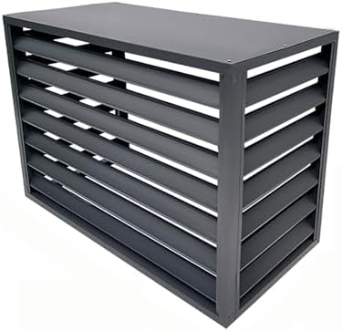 Outdoor Privacy Fence Screen Air Conditioner Cover for Outside Units, Aluminum Air Conditioning Cover Condenser Protective Cover, Trash Can Enclosure Flower Stand Decorative Ac Cover (Color : Grey