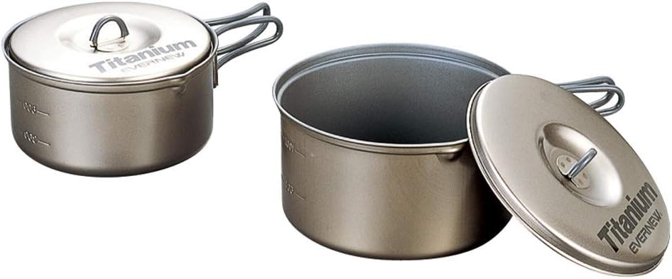 EVERNEW Titanium Non Stick Pot Set Medium - 0.9L and 1.3L