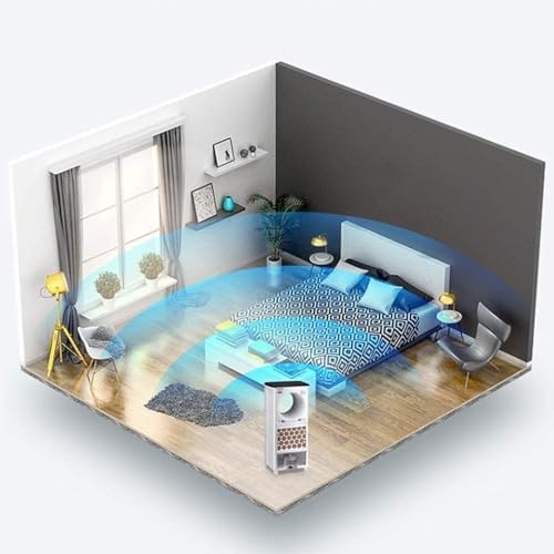 Portable Air Cooler for Home & Office, 3-in-1 Evaporative Misting Air Conditioner with Remote Control, Humidifier & Noiseless Fan, Ideal for Dorm, Room & Office