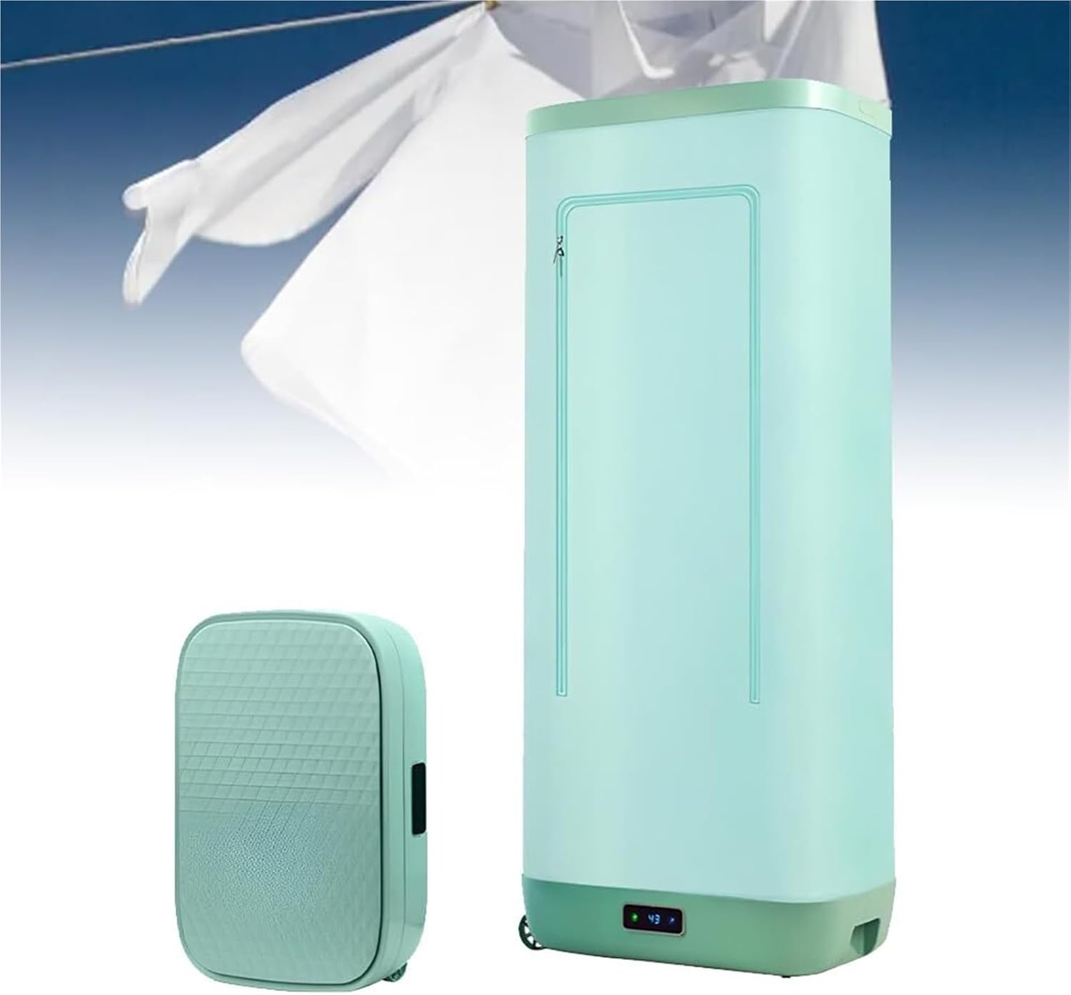 Electric Clothes Dryer, Fully Automatic Ironing Clothes Folding Wrinkle Remover, Steam Drying Machine, Household Vertical Steamer(A)