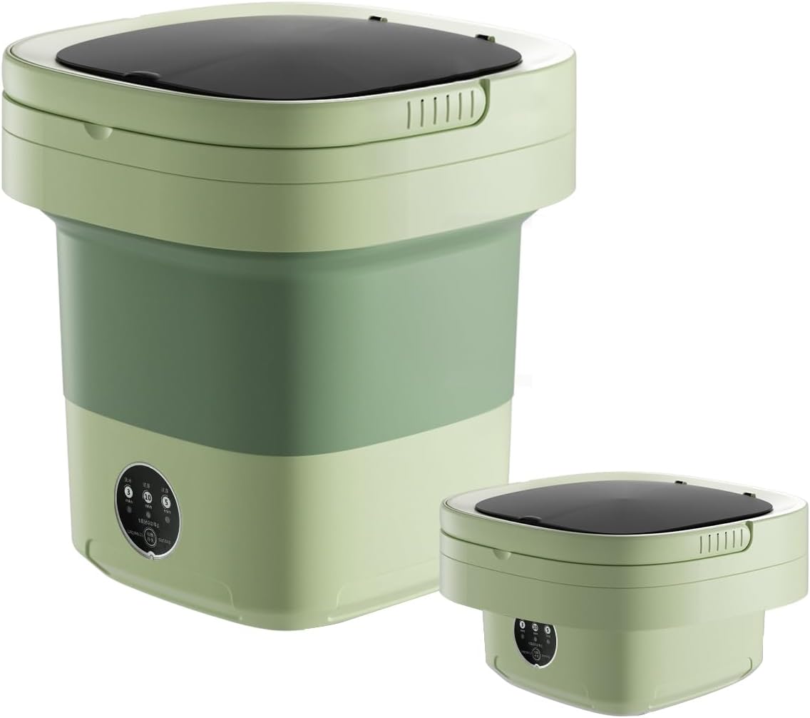 Portable Washing Machine,16L Laundry Washer with 3 Modes Deep Cleaning for Underwear,Baby Clothes,Shirt,Small Delicates. Mini Foldable Washer and Dryer Combo for Apartment,Hotel,Camp,RV,Travel(Green)