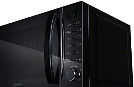 BBEK1145DG Brabantia Microwave with Grill Function, 20 Liters, Free Standing, 13 Automatic Programs, 6 Power Levels, Digital Timer, Large Capacity, 700 W, Black, BBEK1145DG