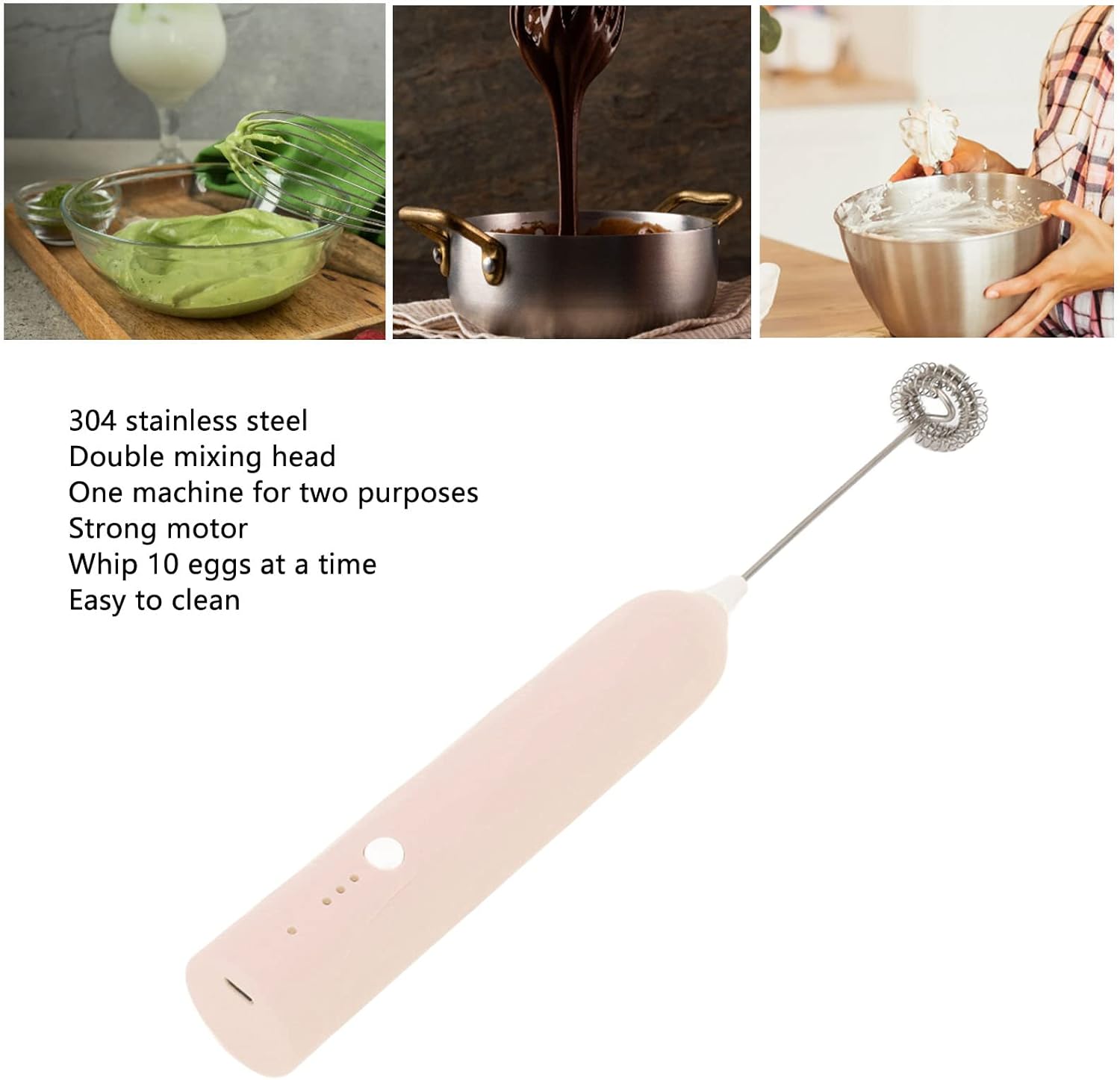 Small Household Egg Beater Mini Multifunctional Blender Handheld Electric Stirrer Foam Maker Whisk Cordless Milk Coffee Foamer (Apricot)