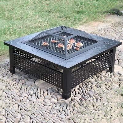Fire Pits Outdoor Wood Burning Multifunctional Garden Terrace Fire Bowl Heater