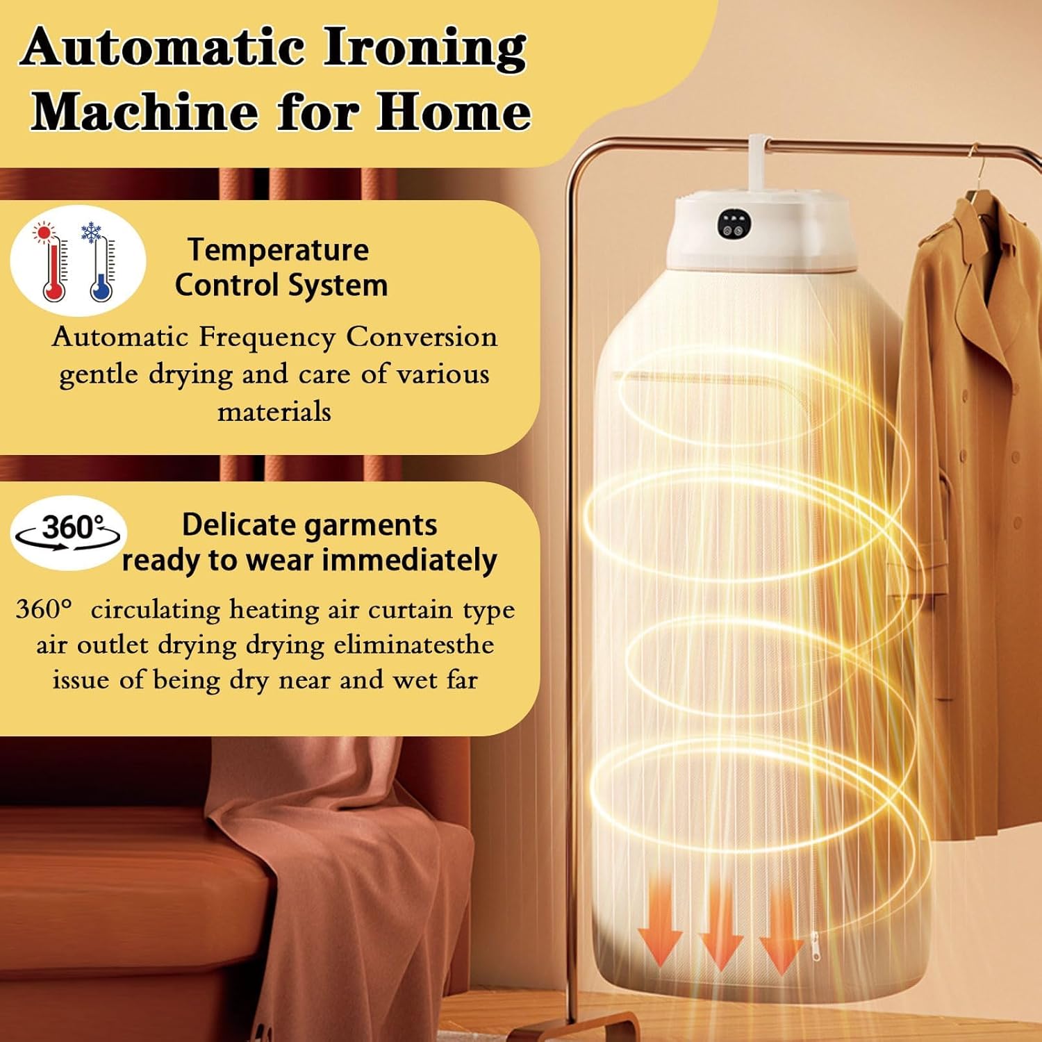 Portable Automatic Ironing Machine, Mini Compact Laundry Dryer,Laundry Dryers,with Timer Function & Dry Bag, Portable Clothes Dryers,for Travel, Apartment, RV