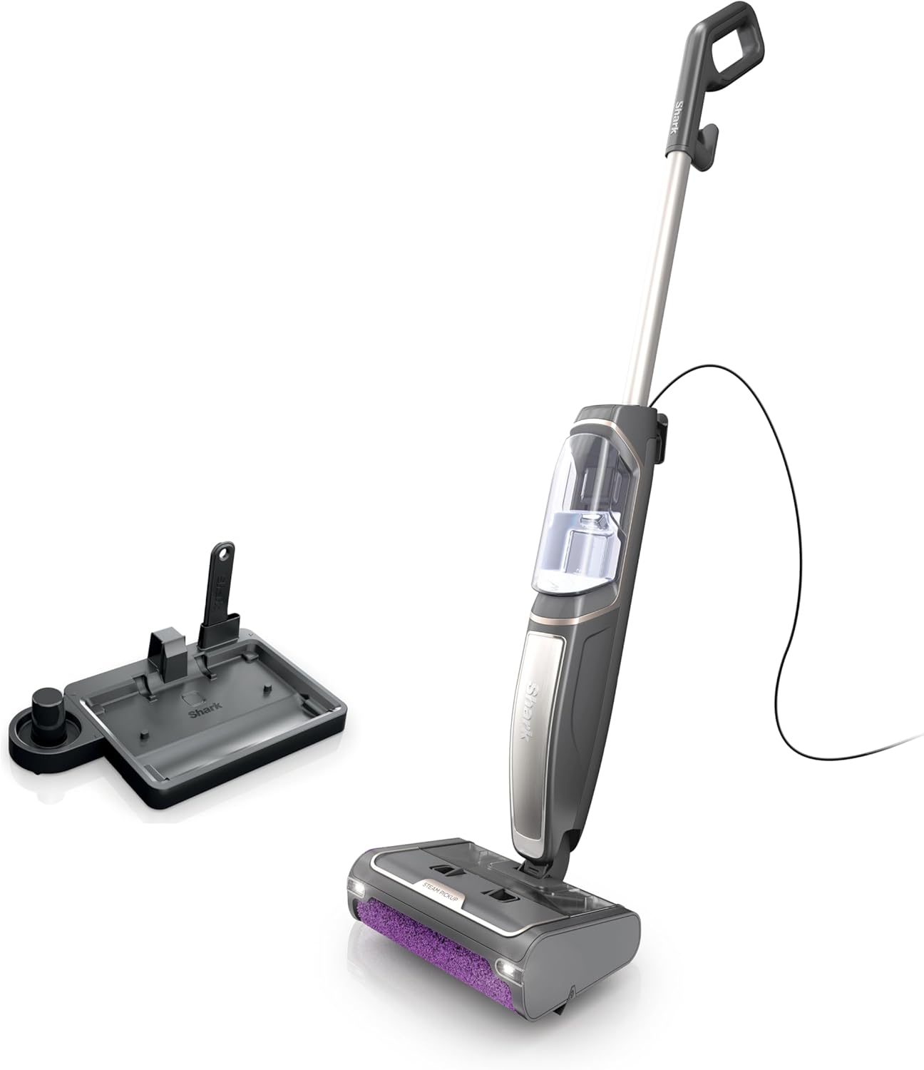 Shark SD201 Steam Pickup 3-in-1 Steam Mop Picks Up Debris, Deep Scrubs, & Steam Sanitizes All At Once, Lightweight Steam Cleaner for Home w/Sealed Hard Floors like Hardwood, Tile & Laminate (Renewed)