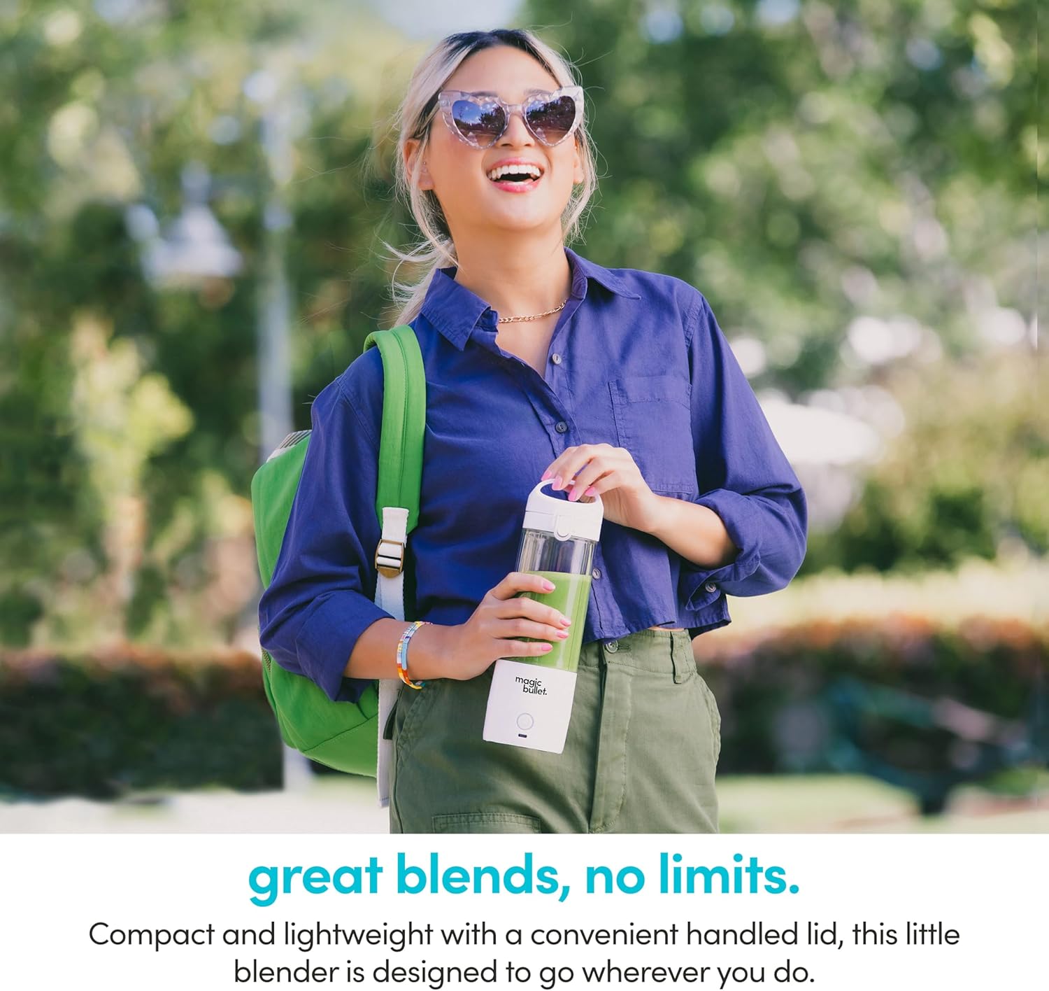 magic bullet Portable Blender MBPB50100W White and MBPB50100 Silver, 16 oz