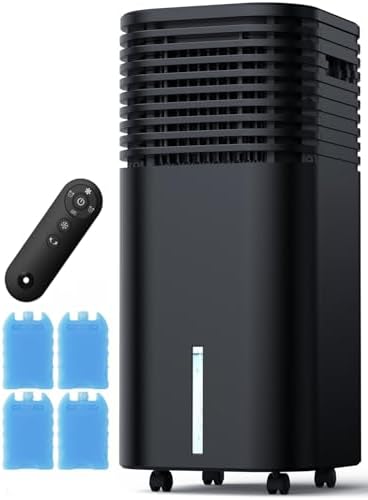FANCOLE Windowless Portable Air Conditioners with 4Modes & 3Speeds, 15H Timer for Smart Auto-off, 2Gal Tank for 20H Cooling, Evaporative Air Cooler 17 FT Remote, 120° Swing Swamp Cooler No Hose Needed