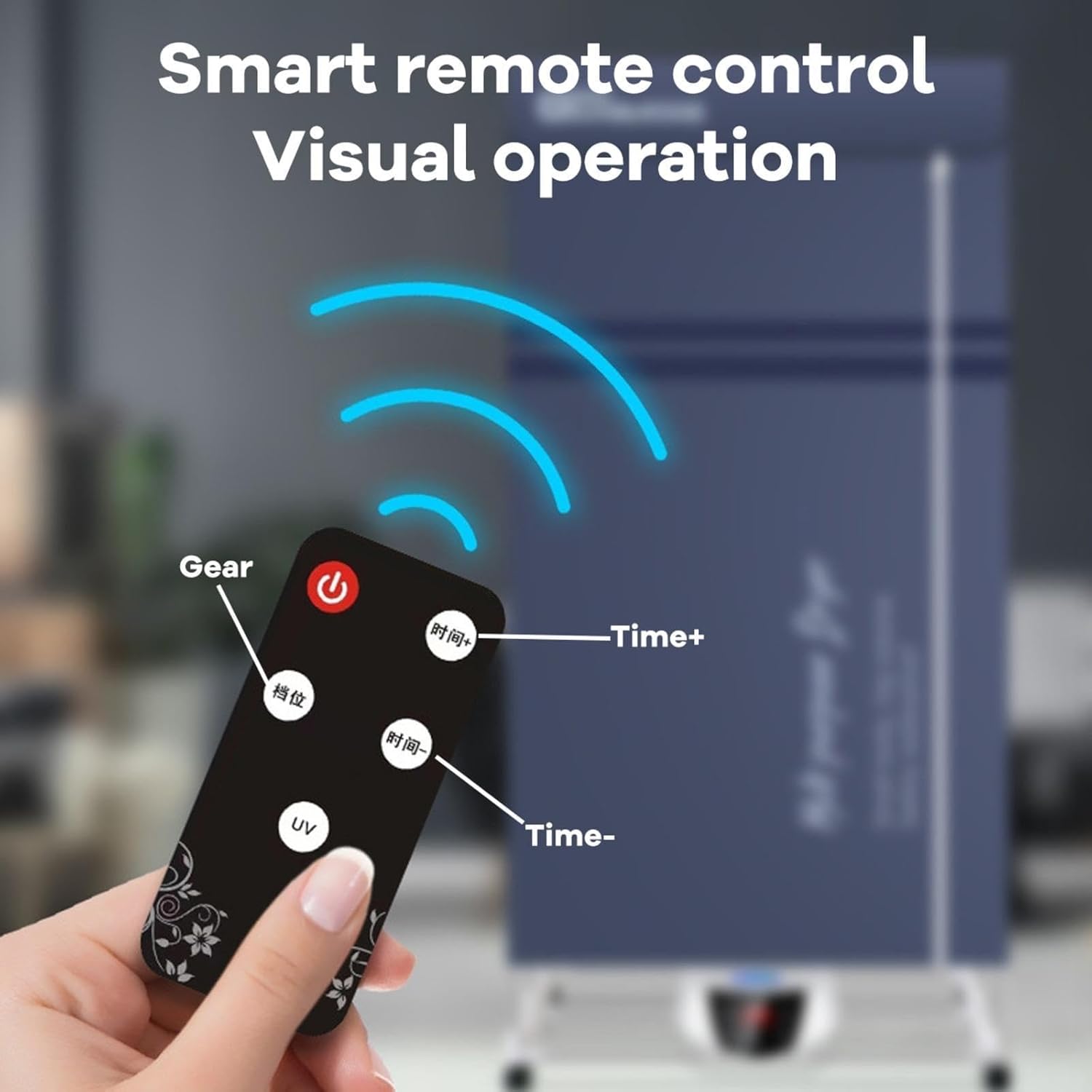 Apartment Clothes Dryer, Foldable Saving Time Indoor Heated Air Dryers, Clothes Drying with Airer Cover Included, Easy to Use (Color : Blue)